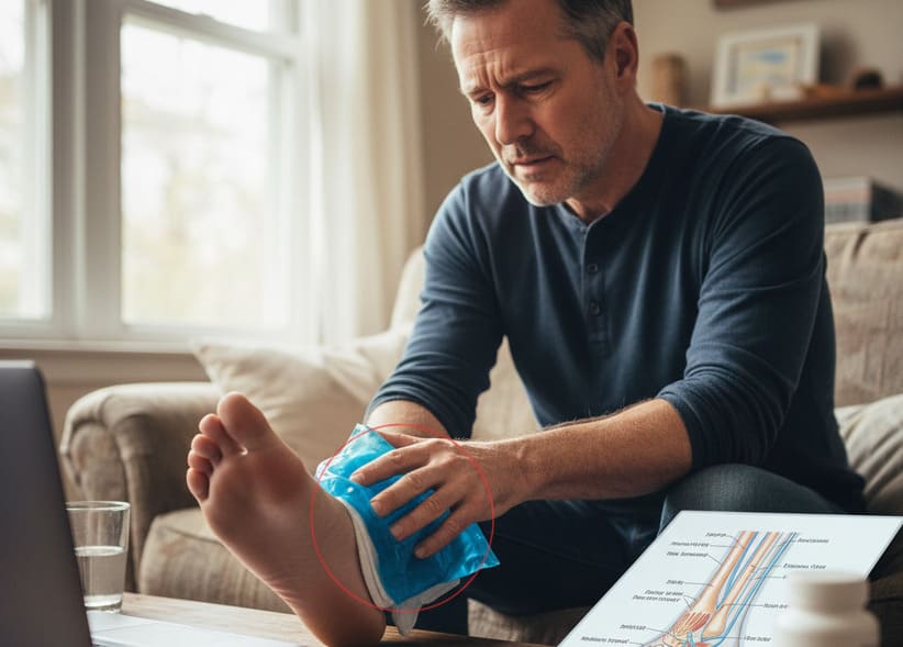 ghiaccio per sindrome del tunnel tarsale