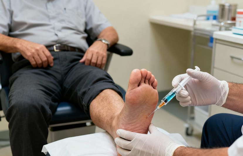 infiltrazioni piede con cortisone, PRP o acido ialuronico