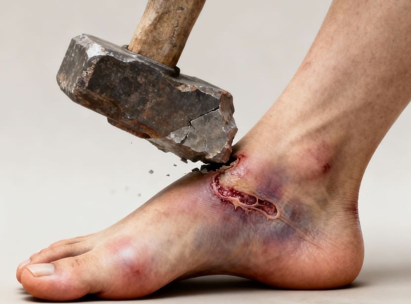 trauma schiacciamento piede